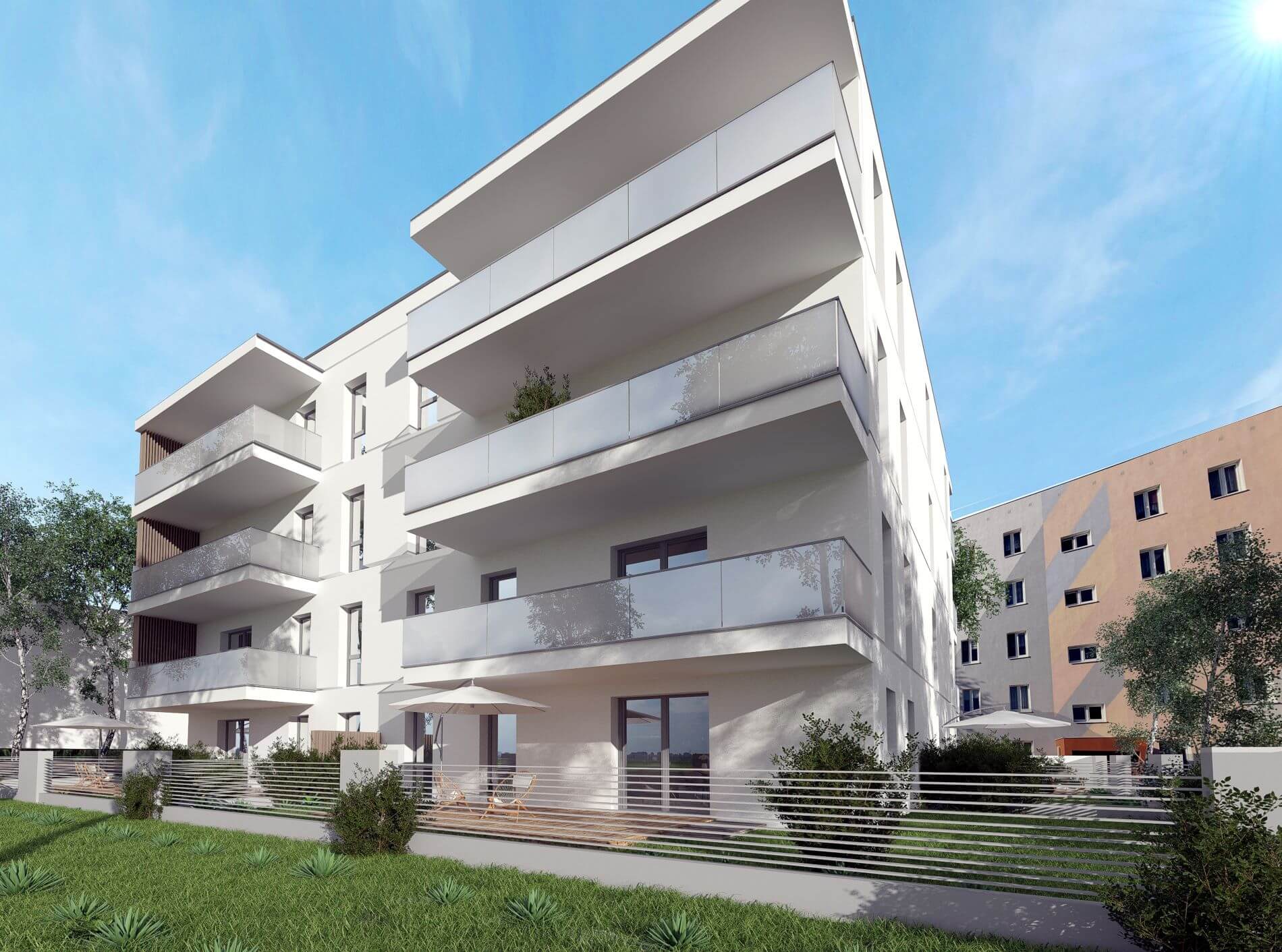 Wizualizacja frontowa Apartamentów Sucharskiego